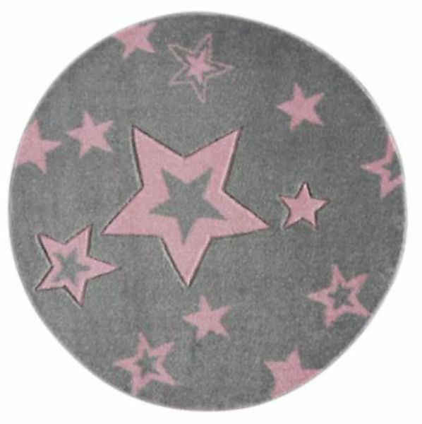 Kids Love Rugs Kinderteppich Starlight rund silber/rosa Gr. 150 günstig online kaufen