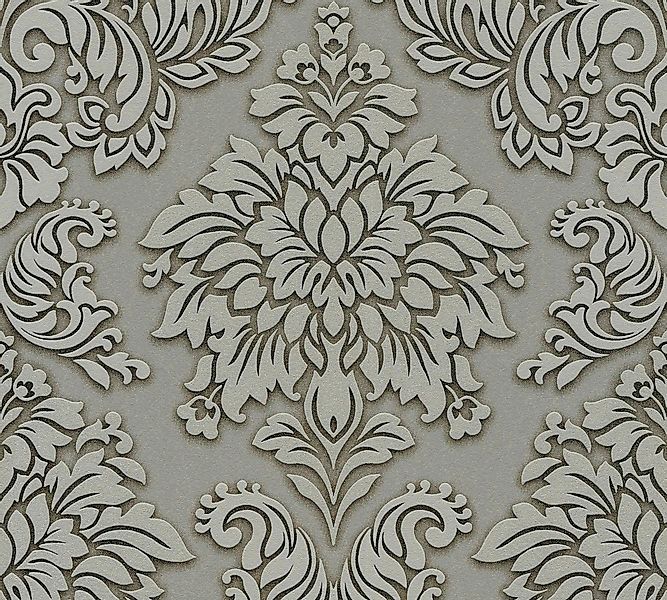Bricoflor Ornament Tapete mit Silber Glitzer Effekt Barock Vliestapete in G günstig online kaufen