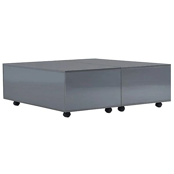 vidaXL Couchtisch Hochglanz-Grau 100x100x35 cm günstig online kaufen