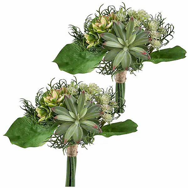 Creativ green Kunstpflanze »Sukkulenten-Bouquet« mit grünrosa Farbgebung günstig online kaufen