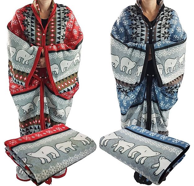 Wohndecke Waidmeister Kuscheldecke mit Ärmeln Eisbären 150x170 cm, Waidmeis günstig online kaufen