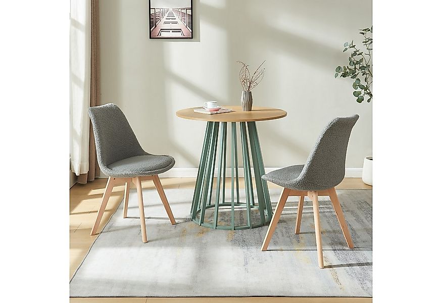 en.casa Esszimmerstuhl (Set, 2 St), »Fläten« mit Massivholzbeinen Bouclé Gr günstig online kaufen