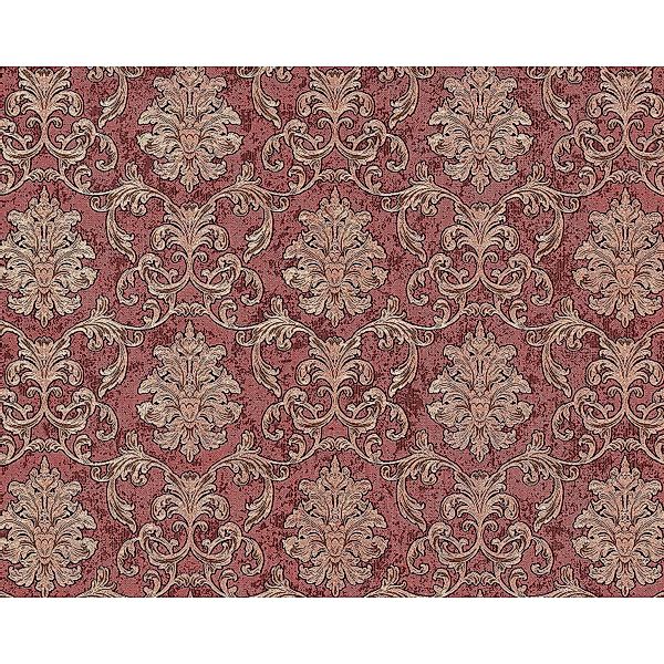 EDEM 6001-94 Barock Tapete Ornament glitzernd Rot Kupfer Gold 1,06 m x 10,0 günstig online kaufen