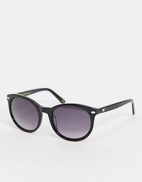 Whistles – Ovale Oversize-Sonnenbrille-Schwarz günstig online kaufen