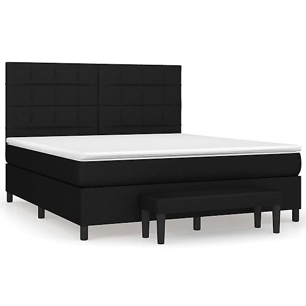 vidaXL Boxspringbett mit Matratze Schwarz 180x200 cm Stoff1383025 günstig online kaufen