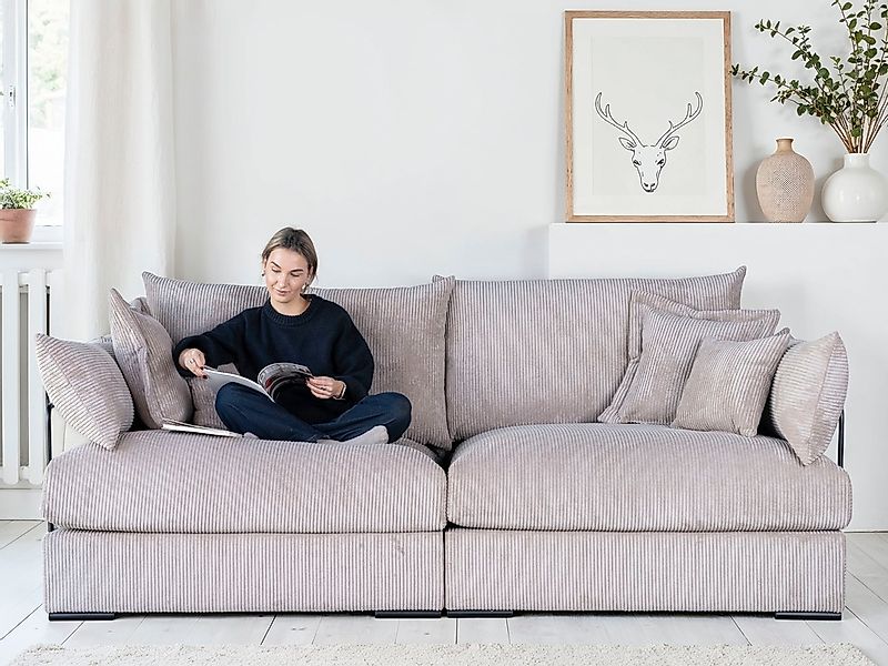 Home affaire Big-Sofa "Casa, Breite 190 cm" Mega-Sofa, in Cord oder Chenill günstig online kaufen