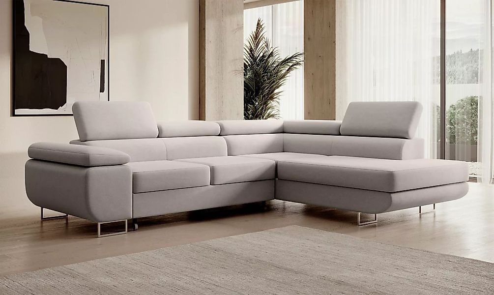 DB-Möbel Ecksofa "Stella Castel" - L-Sofa mit Schlaffunktion, Bettkasten,Co günstig online kaufen