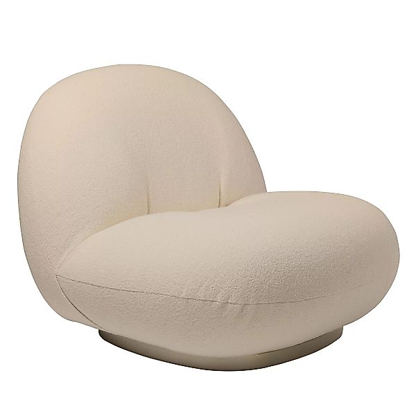 Gubi - Pacha Lounge Chair Gestell perlgold - elfenbein/Stoff Gubi Harp 024/ günstig online kaufen