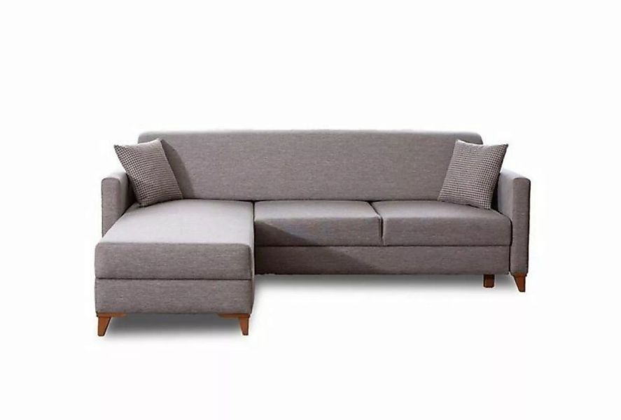 JVmoebel Ecksofa Hellgraues Stoffsofa Wohnzimmer Designer Couch Luxuriöses günstig online kaufen
