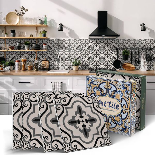 Coonoor Fliesenaufkleber Küchenfliesenaufkleber, wasserdichte Fliesenaufkle günstig online kaufen