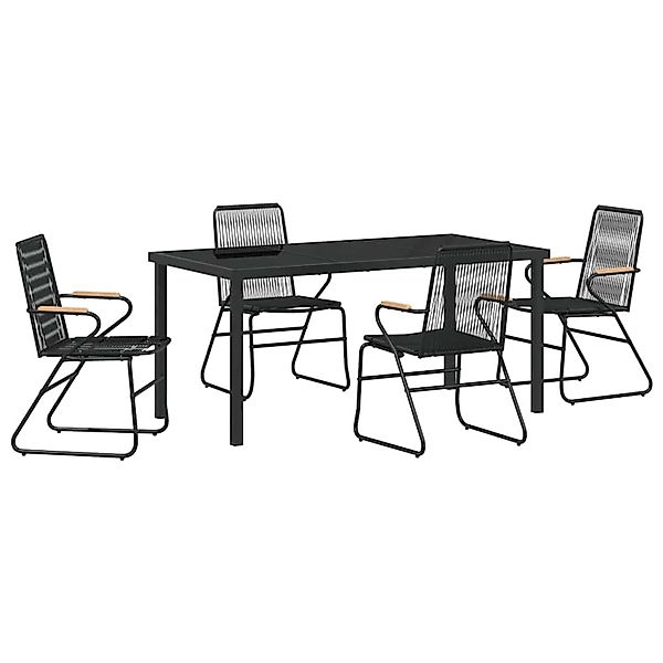 vidaXL Garten Essgruppe 5-Tlg Schwarz PVC-Rattan 3379173 günstig online kaufen