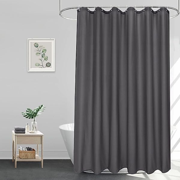 EurCross Duschvorhang Überlänge Duschvorhang 180x220 Dunkelgrau günstig online kaufen