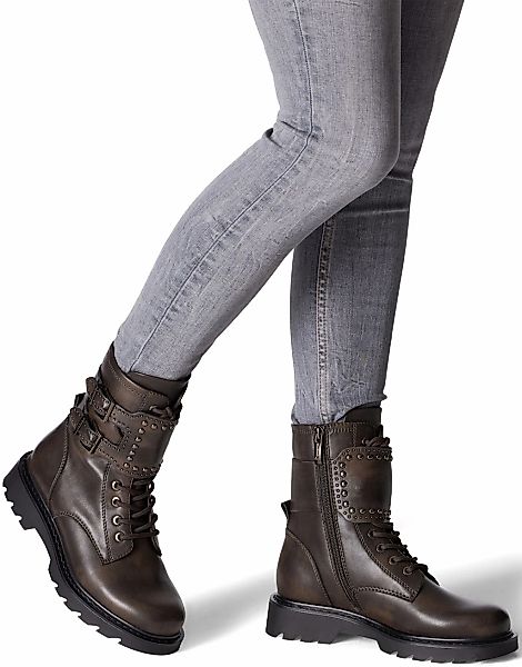 Tamaris Bikerboots, Blockabsatz, Schnürboots, Schnürstiefelette mit günstig online kaufen