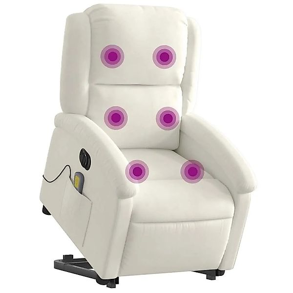 vidaXL Massagesessel mit Aufstehhilfe Elektrisch Creme Samt 3204342 günstig online kaufen