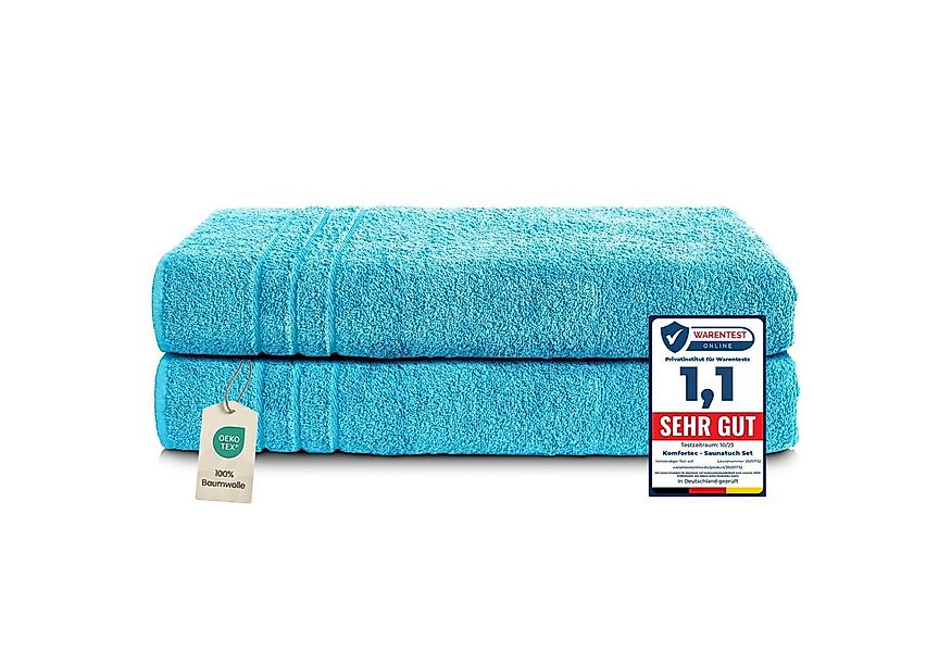 Komfortec Saunatuch Frotte aus 100% Baumwolle, Frottee (Packung, 2-St), 80x günstig online kaufen