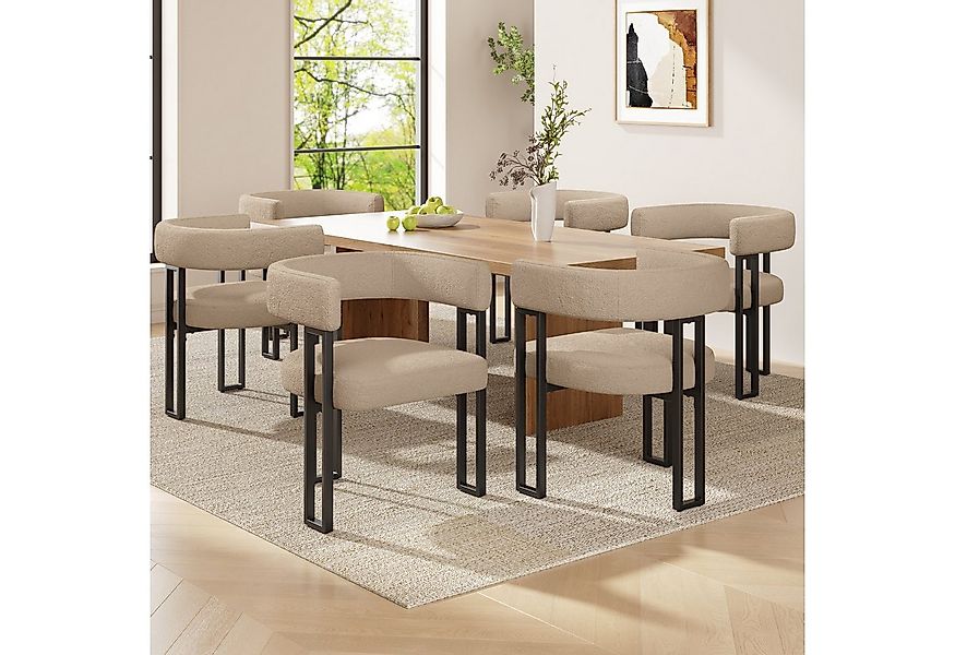 Flieks Polsterstuhl (Set, 6 St), 6er Set Esszimmerstühle mit Armlehnen Wohn günstig online kaufen