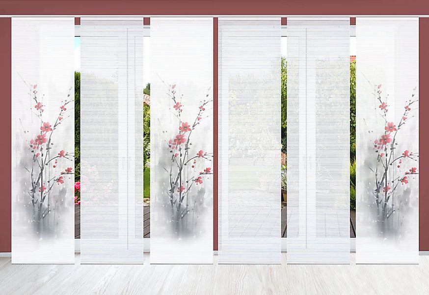 HOME in green Schiebegardine "BELMIRA" Paneelwagen 6 Stk. tlg. SET DIGITALD günstig online kaufen