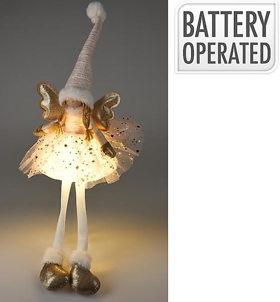 Deko-Figur ENGELMÄDCHEN LED ca. 60 cm Rosa Beige günstig online kaufen