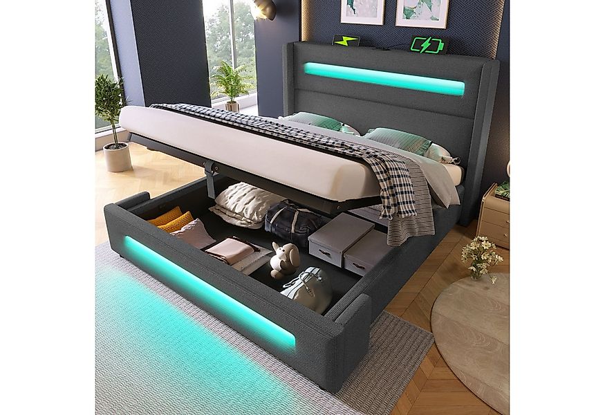 STILVORA Polsterbett 180x200 mit Bettkasten,Jugendbett mit günstig online kaufen