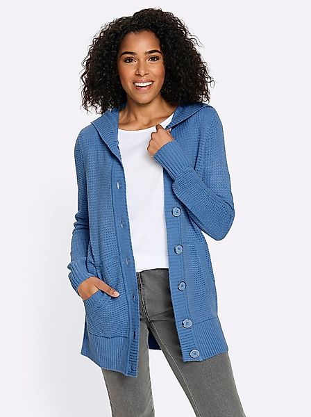 Sieh an! Strickjacke Long-Strickjacke Langarm Rippoptik günstig online kaufen