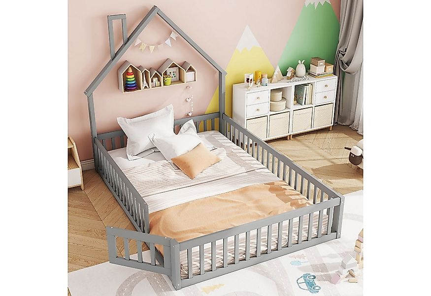 Gotagee Kinderbett Doppelbett Schornsteinform Einzelbett Flaches Bett Holzb günstig online kaufen