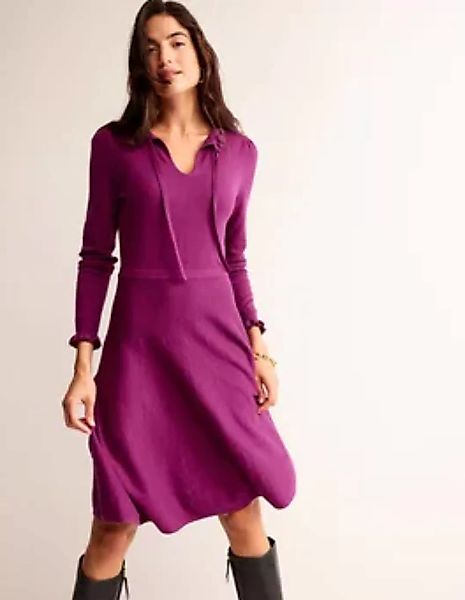 Kleid mit Rüschen-Detail Damen Boden, Zwetschgenbeere günstig online kaufen