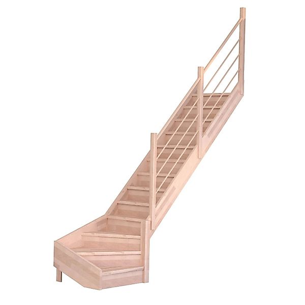 Treppe Mykonos Pro Buche Gewendelt R 80 cm Setzstufen Holz-Design-Geländer günstig online kaufen