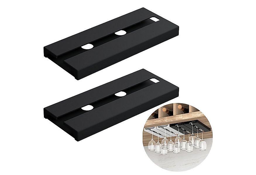 Refttenw Gläserhalter 2Stk Hängend Weinglashalter stanzfrei 25.3x11x2cm für günstig online kaufen