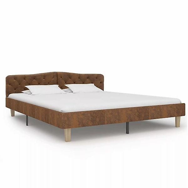 vidaXL Bettgestell Braun Wildleder-Optik 180x200 cm Modell 1618710 günstig online kaufen