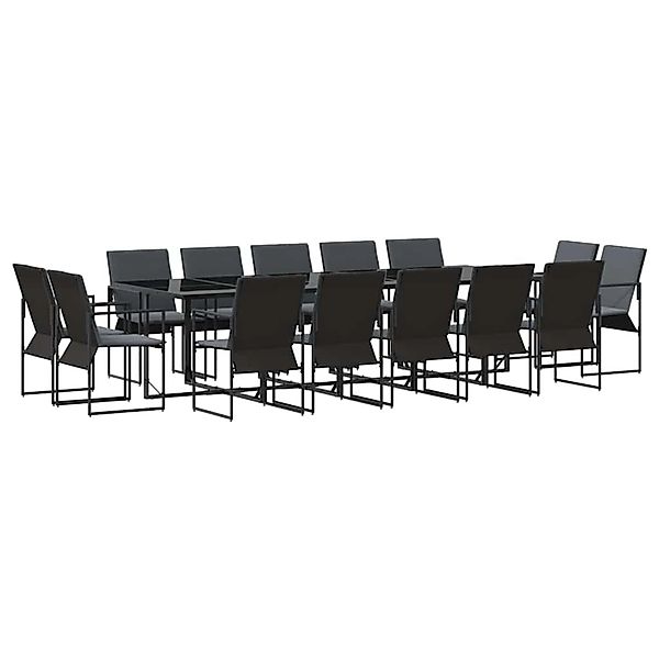 vidaXL Garten Essgruppe 15-Tlg Schwarz Stahl 3335871 günstig online kaufen