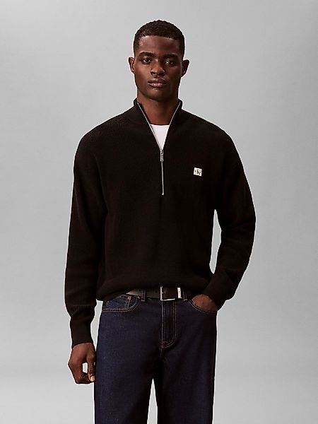 Calvin Klein Jeans Strickpullover Troyerkragen mit Reißverschluss, Regular günstig online kaufen