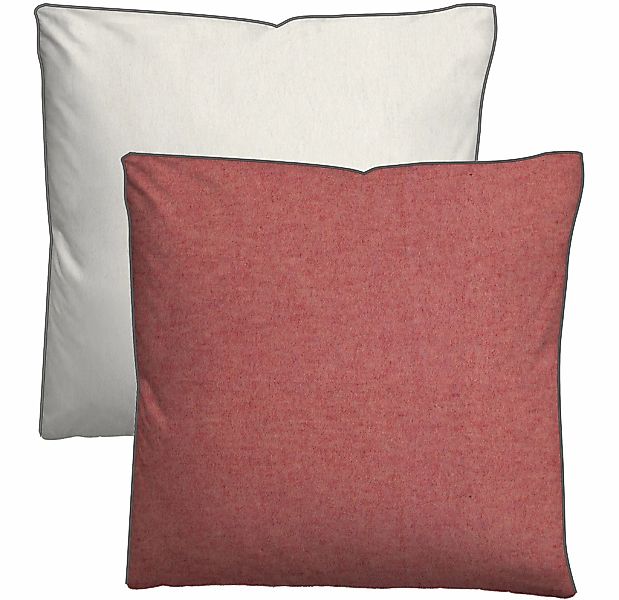 Biberna Kissenbezug "Hermal Flanell mit Reißverschluss, Melange-Optik, Wend günstig online kaufen