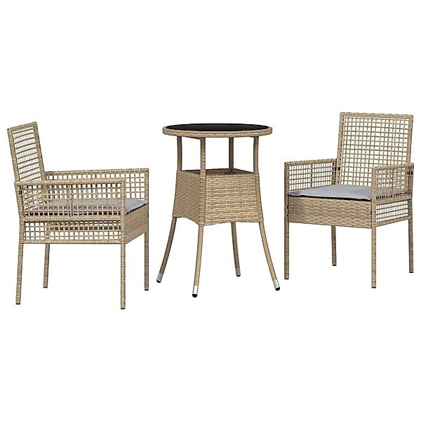 vidaXL Garten Essgruppe 3-Tlg Beige Poly Rattan 3334947 günstig online kaufen