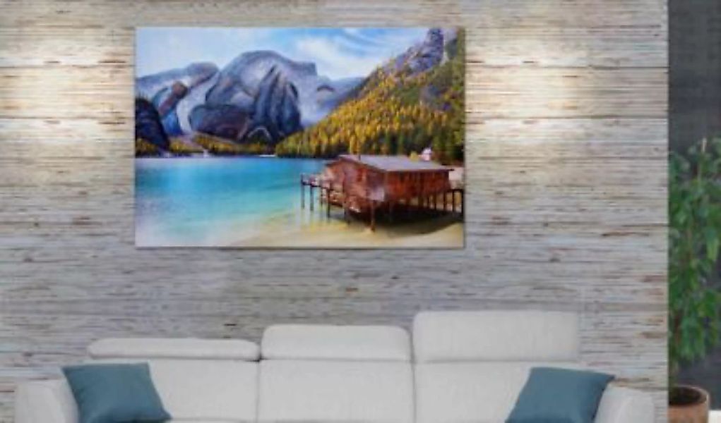 HWC Mendler Wandgemälde Landschaft, handgemalt 80x120cm mehrfarbig günstig online kaufen