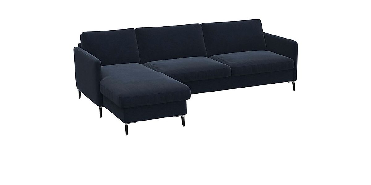 FLEXLUX Ecksofa »Fiore, L-Form«, schmale Armlehnen, Kaltschaum, Füße Alu+sc günstig online kaufen