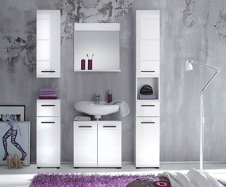 welltime Hochschrank "Sovana", Badezimmerschrank in Hochglanzoptik - (B/T/H günstig online kaufen