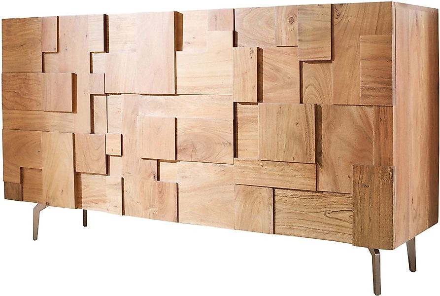 DELIFE Sideboard Puzzle, Akazie Natur 145 günstig online kaufen