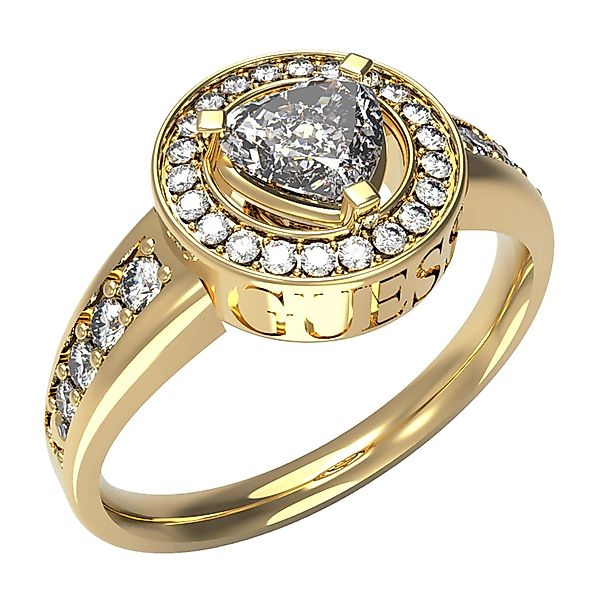 Guess Fingerring Solitär Herz Kristalle Goldfarben günstig online kaufen