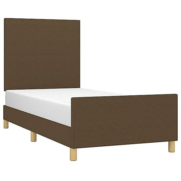 vidaXL Bett Bettgestell ohne Matratze Dunkelbraun 100x200 cm Stoff günstig online kaufen
