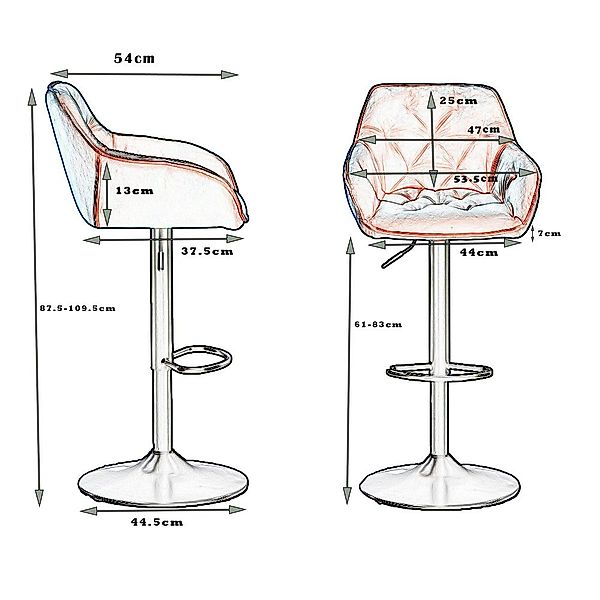 JYMTOM Barhocker höhenverstellbarer, drehbarer Bistrohocker mit günstig online kaufen