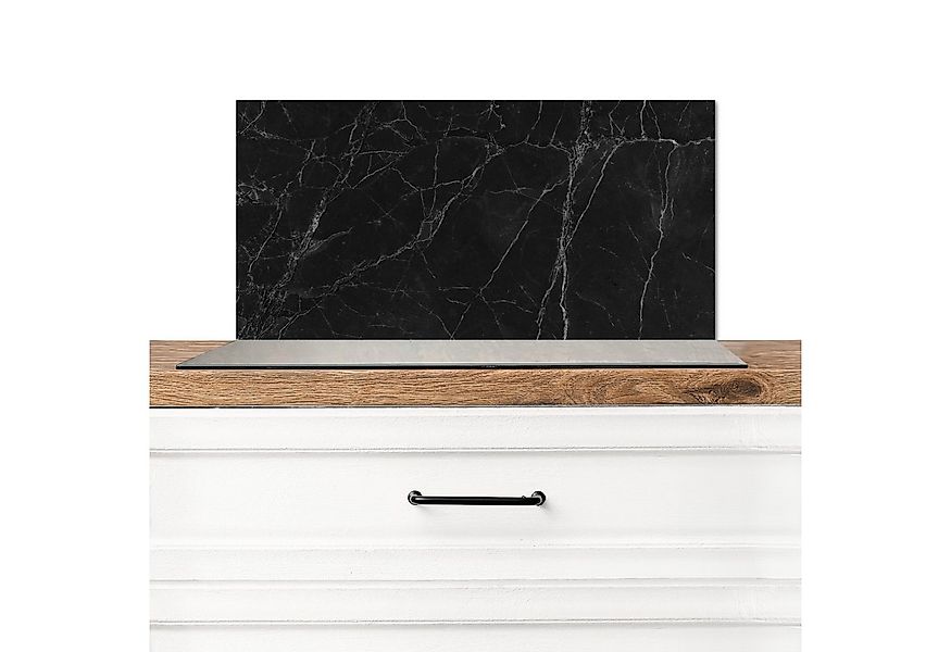 MuchoWow Küchenrückwand Marmor - Schwarz, (1-tlg), Spritzschutz Küchenrückw günstig online kaufen