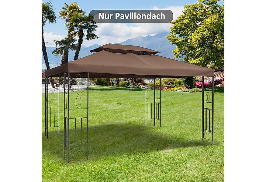 Outsunny Pavillon-Ersatzdach 3 x 4 m, mit Doppeldach, 180 g/m², 400 x 400 c günstig online kaufen