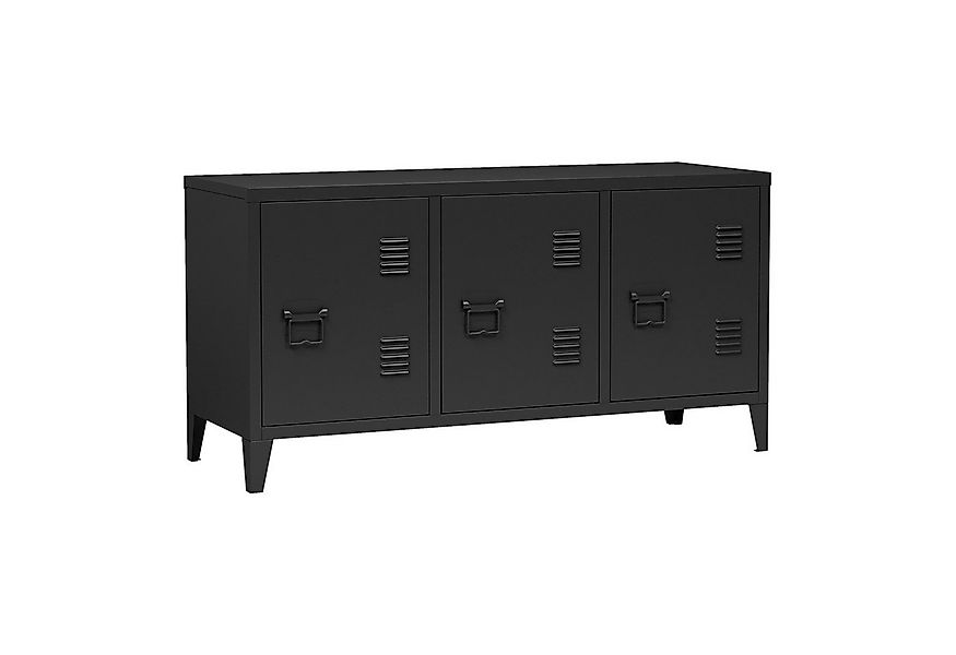 en.casa Sideboard, »Kotka« mit 3 Türen Metall 113 x 40 x 58 cm Schwarz günstig online kaufen