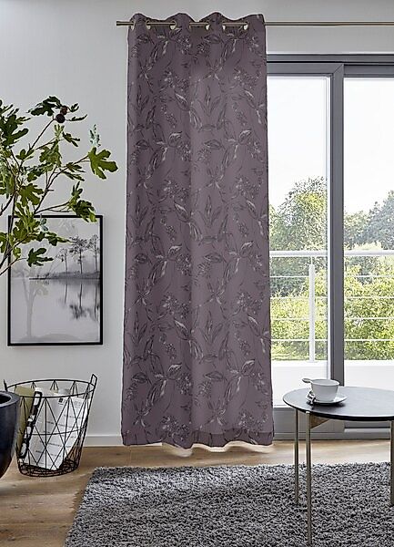 my home Vorhang »FLOWER« Ösen 1 Stk. tlg. Maß: 135 x 235cm, monochrom, in v günstig online kaufen