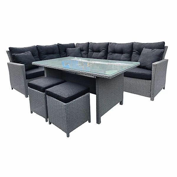 MR.DEKO Gartenlounge-Set Anero PE grey inkl. günstig online kaufen