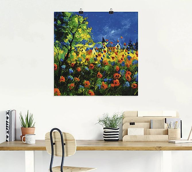 Artland Poster "Blaue und rote Mohnblumen", Blumen, (1 St.) günstig online kaufen