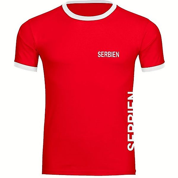 multifanshop T-Shirt Kontrast Serbien - Brust & Seite - Männer günstig online kaufen