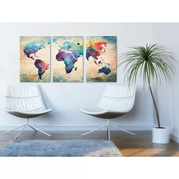 Bild auf Leinwand Die Welt gemalt mit Wasserfarben XXL günstig online kaufen