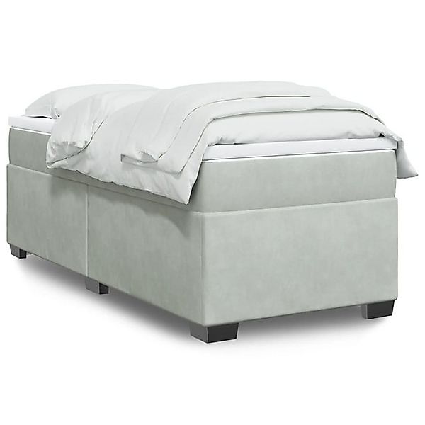 vidaXL Bettgestell Boxspringbett mit Matratze Hellgrau 90x200 cm Samt Bett günstig online kaufen