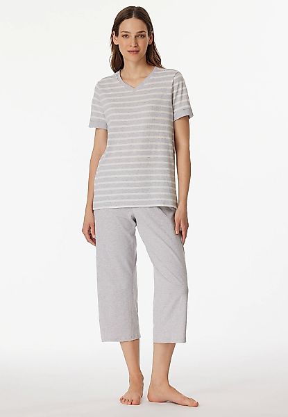 Schiesser Schlafanzug ""Casual Essentials"", mit modisch umgeschlagenen Ärm günstig online kaufen
